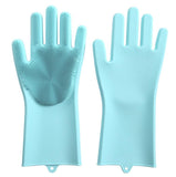 1 Pair Magic Silicone Scrubber Rubber Cleaning Gloves Dusting|Dish Washing|Pet Care Grooming Hair Car