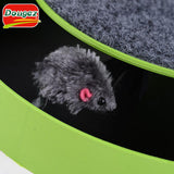 Pet Cat Kitten Catch The Mouse Moving Plush Toy Scratching Claw Care Mat Play