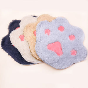 Pet Plush Cat Paw Print Cute Mat Plush Pet Mat Kitten Pet Mat Non-Slip