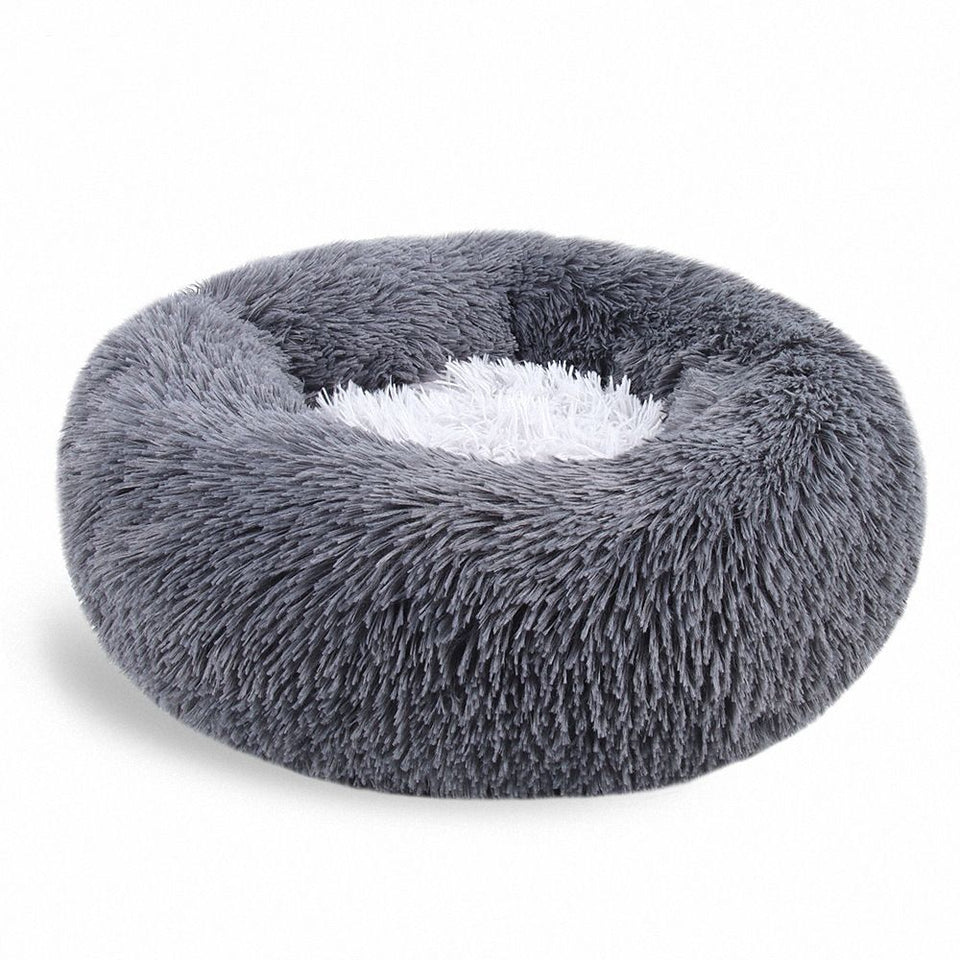 Round Pet Litter Fall And Winter Plush Cat Litter Color Blocking Dog Kennel Pet Bed Pet Mat