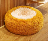 Round Pet Litter Fall And Winter Plush Cat Litter Color Blocking Dog Kennel Pet Bed Pet Mat