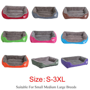 S-3XL 9 Colors Paw Pet Sofa Dog Beds Waterproof Bottom Soft Fleece Warm Cat Bed House Petshop cama perro