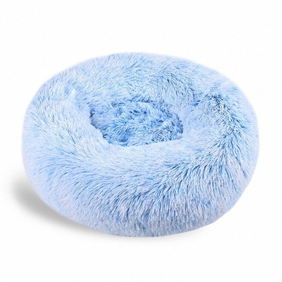 Round Pet Litter Fall And Winter Plush Cat Litter Color Blocking Dog Kennel Pet Bed Pet Mat