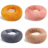 Round Pet Litter Fall And Winter Plush Cat Litter Color Blocking Dog Kennel Pet Bed Pet Mat