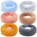 Round Pet Litter Fall And Winter Plush Cat Litter Color Blocking Dog Kennel Pet Bed Pet Mat