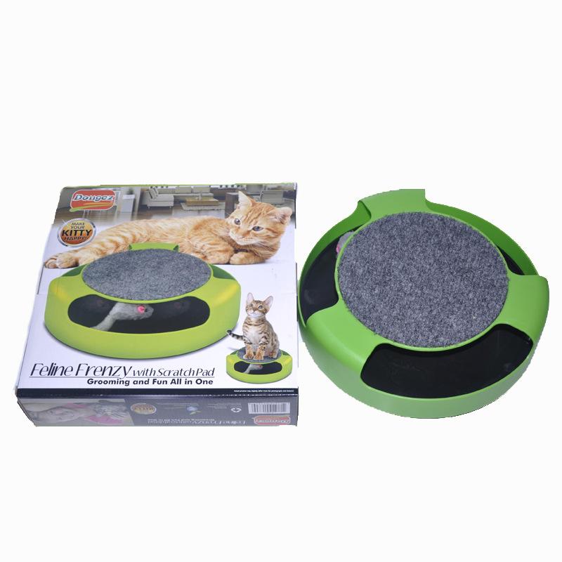 Pet Cat Kitten Catch The Mouse Moving Plush Toy Scratching Claw Care Mat Play