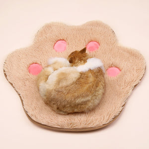 Pet Plush Cat Paw Print Cute Mat Plush Pet Mat Kitten Pet Mat Non-Slip