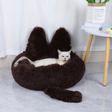 Round Cat House All Season Long Plush Pet House Cat House Warm Pet Supplies Dog Bed Pet Bed Pet Mat