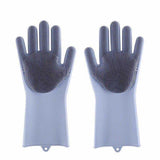 1 Pair Magic Silicone Scrubber Rubber Cleaning Gloves Dusting|Dish Washing|Pet Care Grooming Hair Car