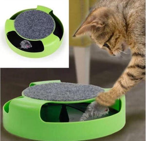 Pet Cat Kitten Catch The Mouse Moving Plush Toy Scratching Claw Care Mat Play