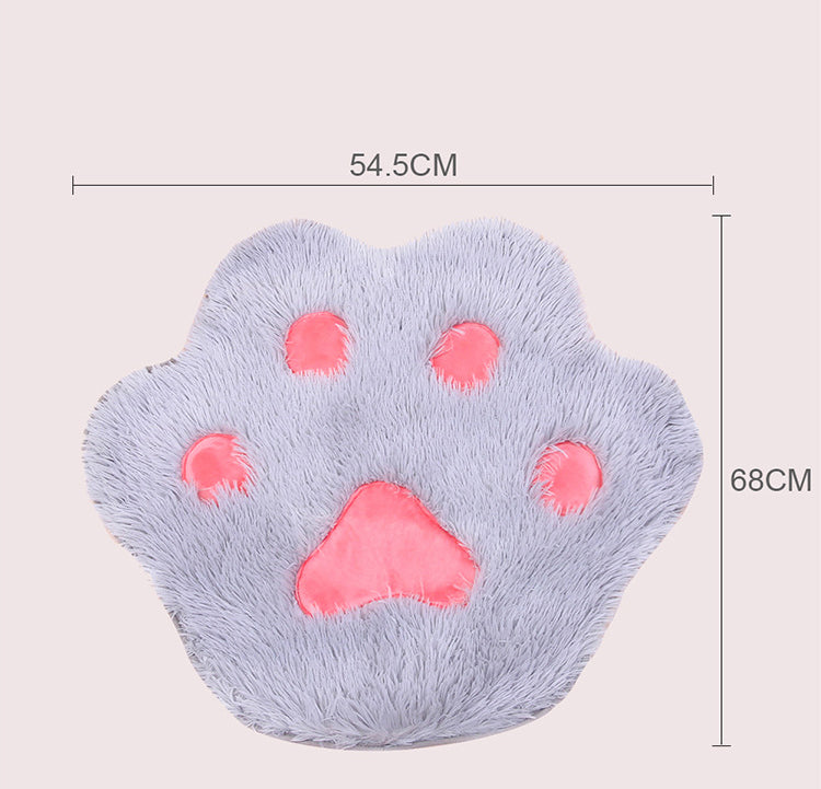 Pet Plush Cat Paw Print Cute Mat Plush Pet Mat Kitten Pet Mat Non-Slip