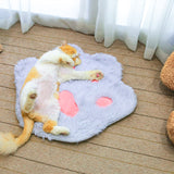 Pet Plush Cat Paw Print Cute Mat Plush Pet Mat Kitten Pet Mat Non-Slip