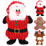 Christmas Santa Claus Pet Dog Toys Chew Squeaker Pet Plush Toys For Dogs Cute Biting Rope Sound Toys