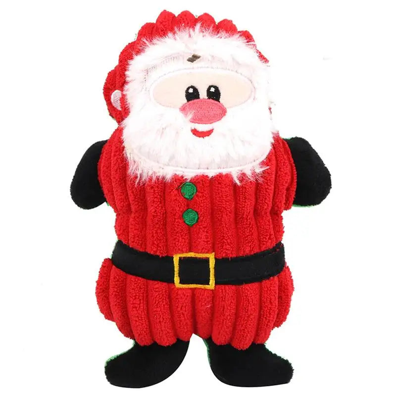 Christmas Santa Claus Pet Dog Toys Chew Squeaker Pet Plush Toys For Dogs Cute Biting Rope Sound Toys