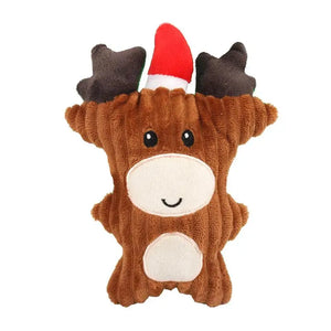 Christmas Santa Claus Pet Dog Toys Chew Squeaker Pet Plush Toys For Dogs Cute Biting Rope Sound Toys